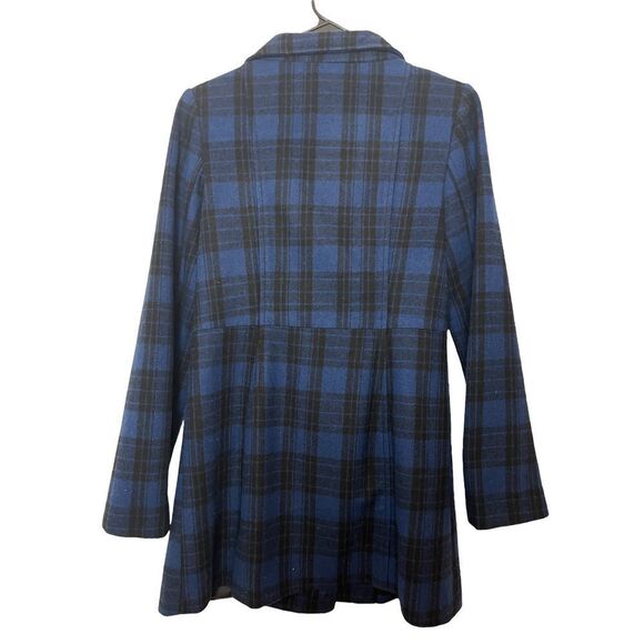 Old Navy Blue and Black Plaid Peacoat Small - Picture 4 of 4